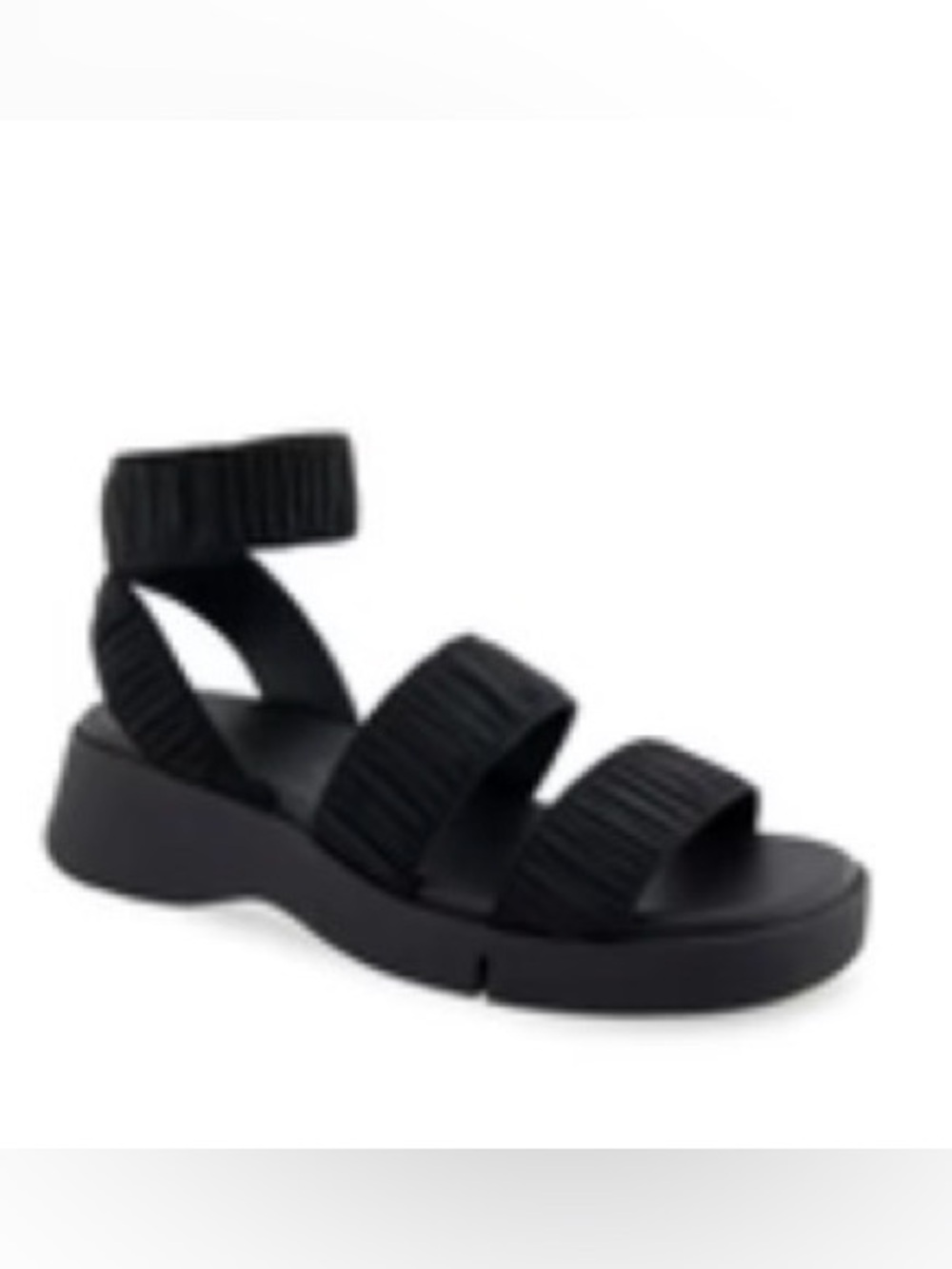 Women's Black Strappy Platform Sandal